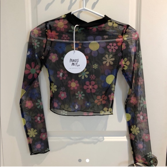 PRINCESS POLLY FLOWER MESH TOP, WITH TAGs - Picture 2 of 2